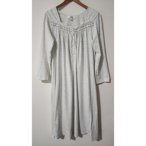 Lot of 2 Eileen West Womens Cotton Long Nightgowns Pink Blue Floral Size M - Picture 11 of 16